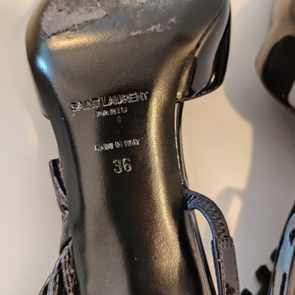 Saint Laurent Edie Slingback Patent Heels - Picture 3 of 5